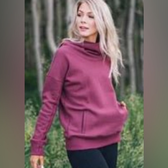 Zyia Oh So Soft Tibetan Red size Large Hoodie - Picture 2 of 5